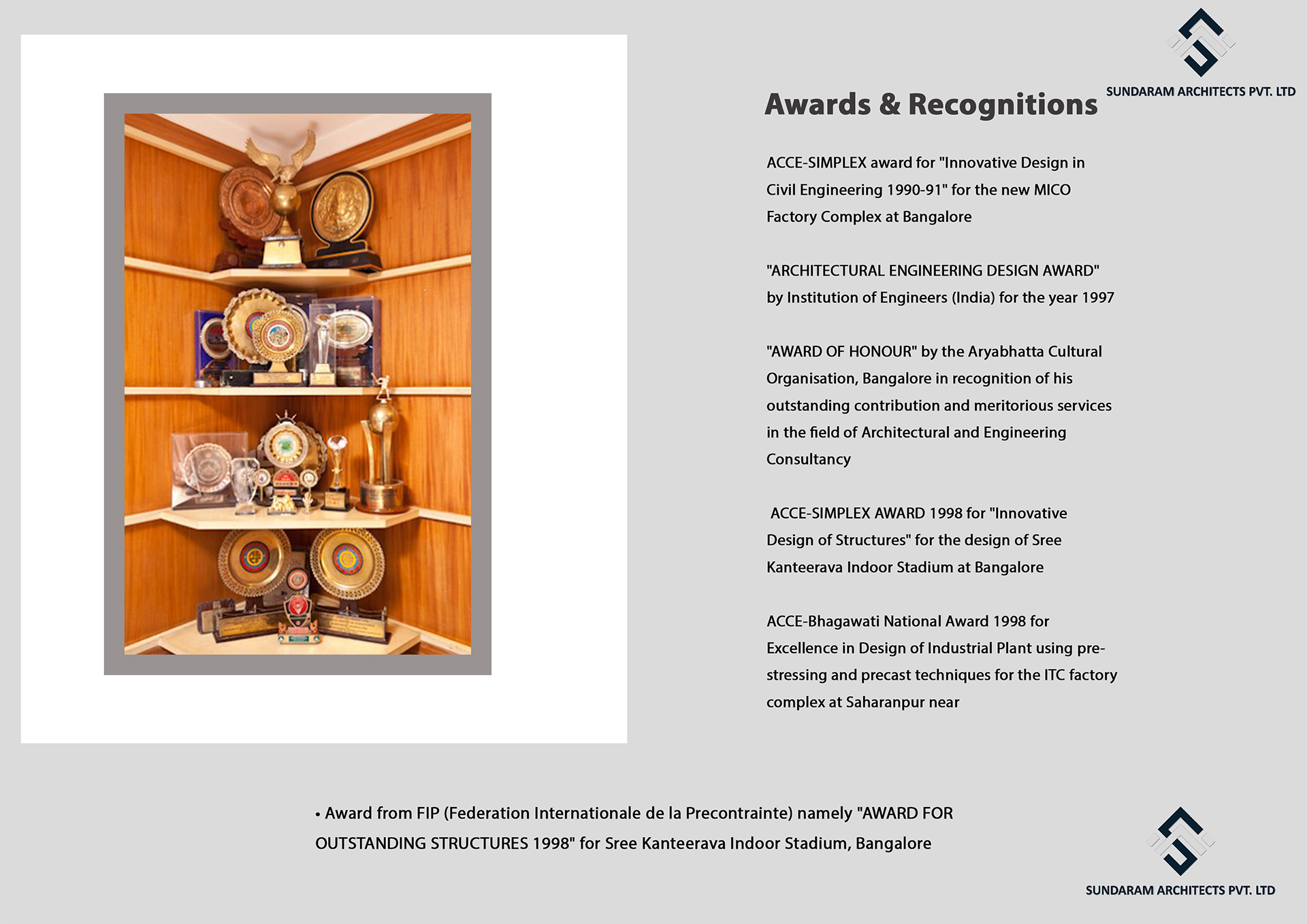 Awards & Recognitions of Sundaram Architects