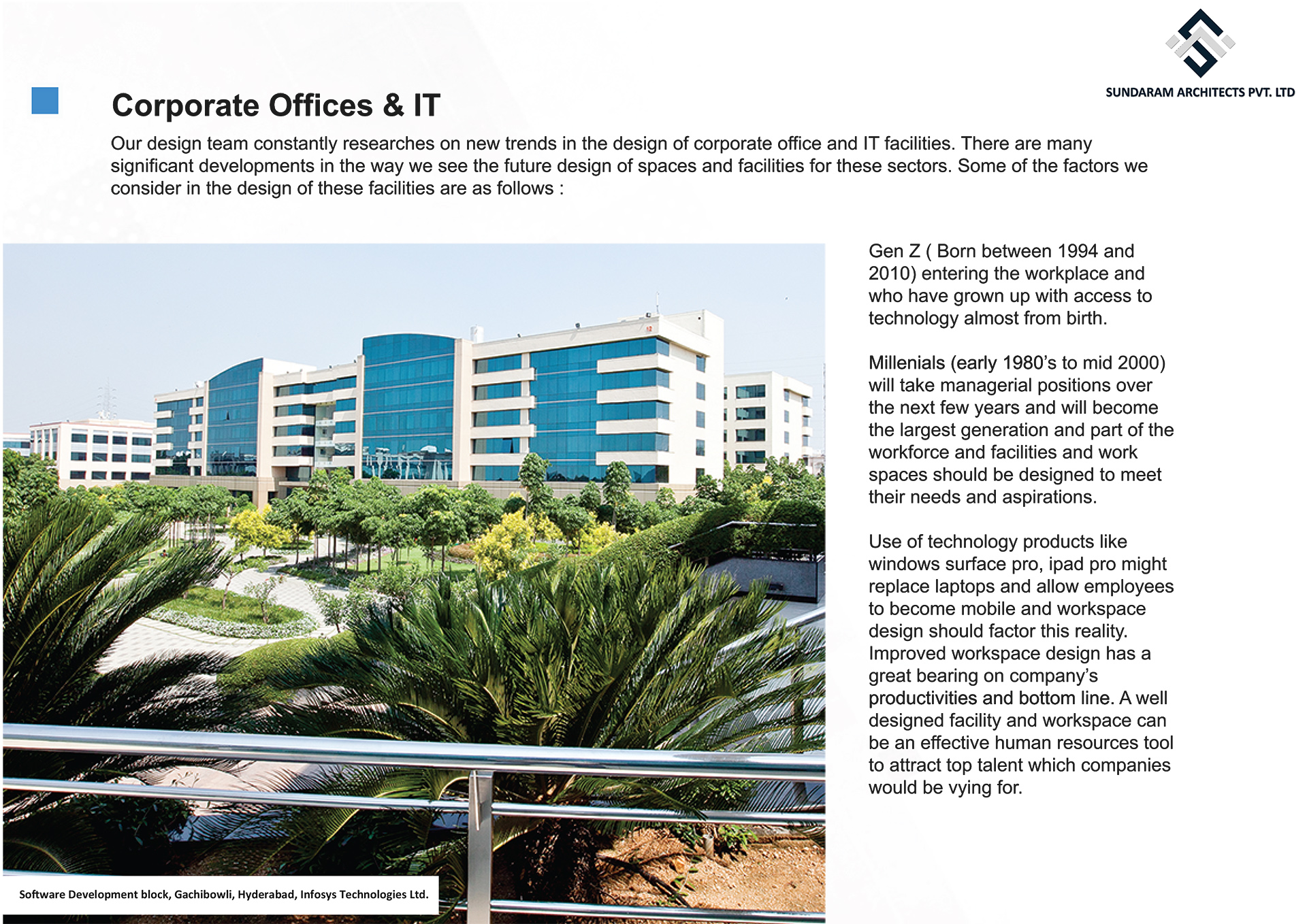 Software Development Block, Hyderabad, Infosys Technologies Ltd - Corporate Offices & IT Design - Best Architecture Design in India,Bangalore