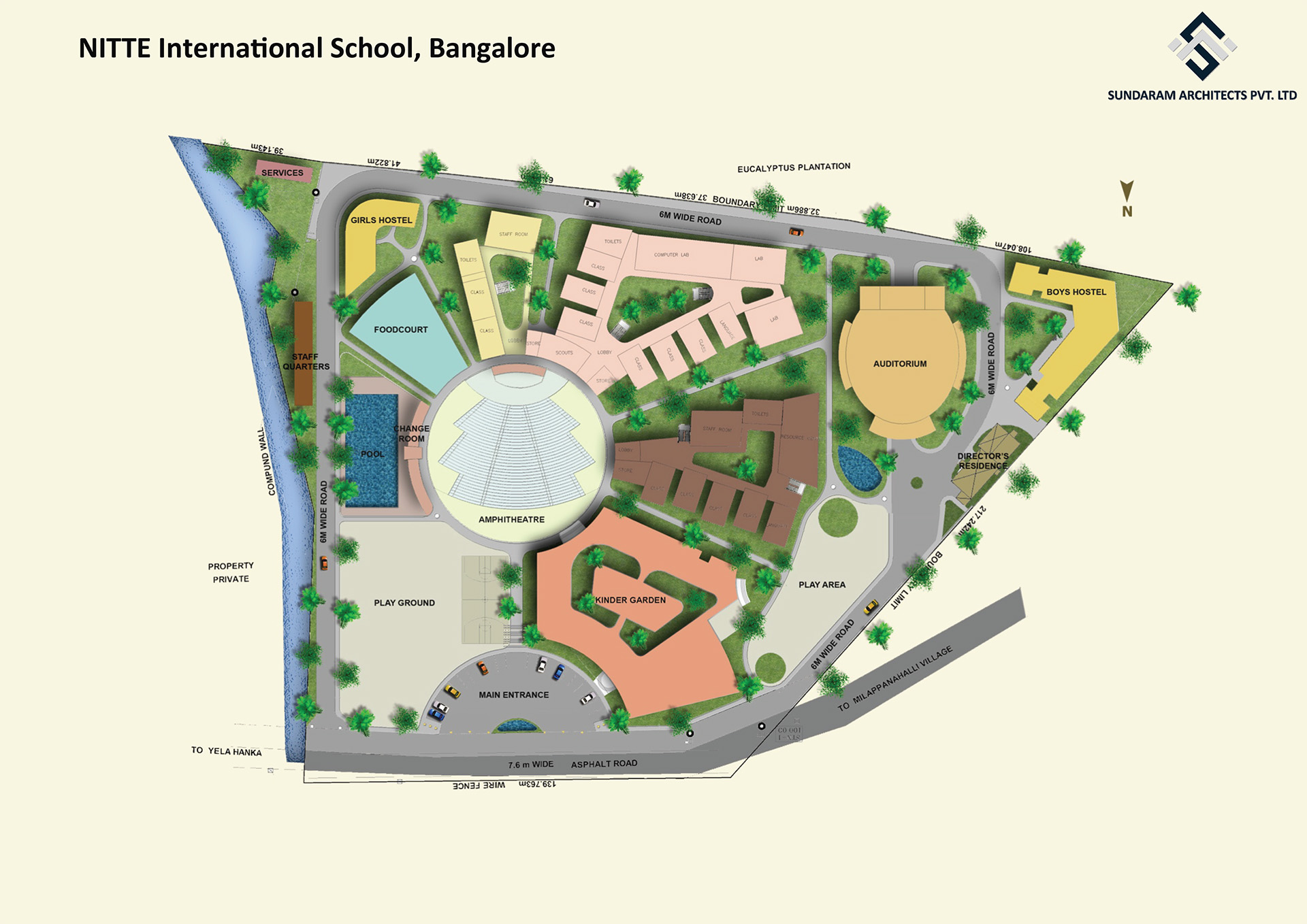 Sundaram Architects designed Master Plan of the NITTE International School, Bangalore